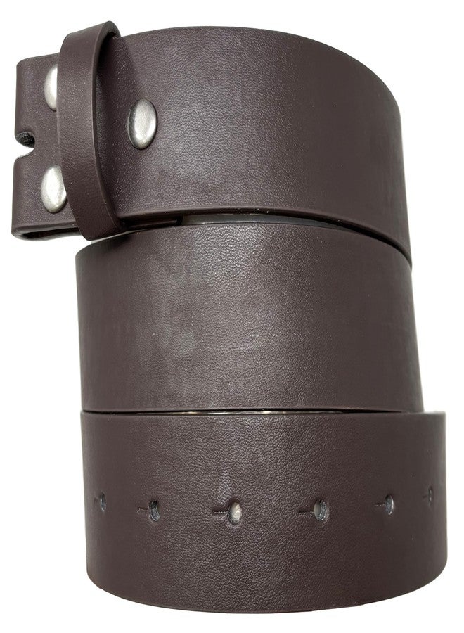 BC Belts حزام جلدي من بي سي بيلتس بلمسة نهائية ناعمة، عرضه 1.5 بوصة، مزود بأزرار كبس (بني - مقاس كبير) - Image 1